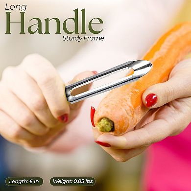 Alpine Cuisine Stainless Steel Vegetable Peelers 5.5" For Kitchen, Carrot & Fruit, Dishwasher Safety
