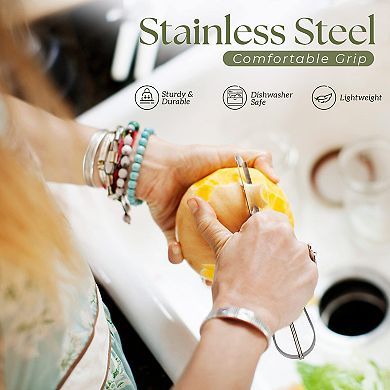 Alpine Cuisine Stainless Steel Vegetable Peelers 5.5" For Kitchen, Carrot & Fruit, Dishwasher Safety