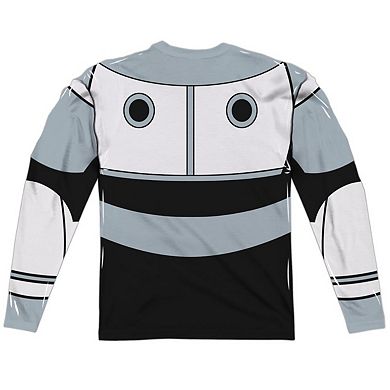 Teen Titans Go Cyborg Uniform Long Sleeve Adult Poly Crew T-shirt