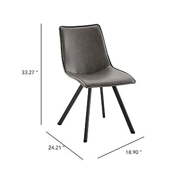 Modern Pu Leather Dining Chair With Metal Legs,set Of 6