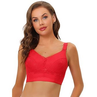 Women's Full Coverage Wide Straps Longline Hem Wirefree Bra