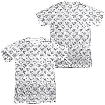 Superman Shields All Over Short Sleeve Adult 100% Poly Crew T-shirt