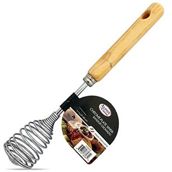 Alpine Cuisine Stainless Steel Wire Whisk 11 Inch With Ergonomic Wood Handle, Baking & Deglazing