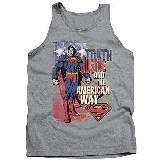 Superman Truth Justice Adult Tank Top