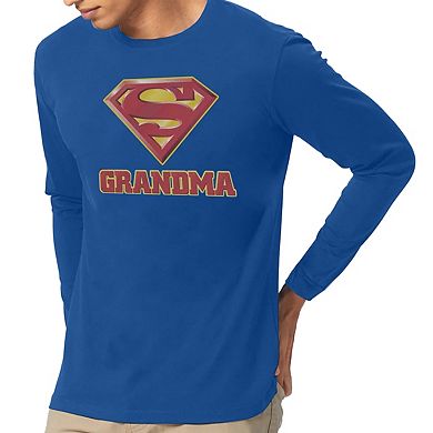 Superman Super Grandma Long Sleeve Adult T-shirt