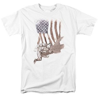 Superman Super American Short Sleeve Adult T-shirt