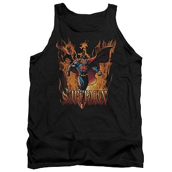 Superman Through The Fire Adult Tank Top