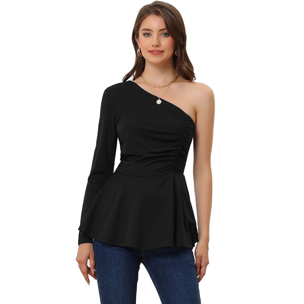 Peplum One Shoulder Top