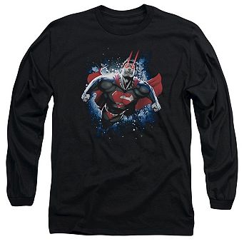 Superman Stardust Long Sleeve Adult T-shirt