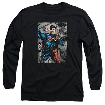 Superman Super Selfie Long Sleeve Adult T-shirt