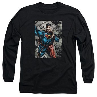 Superman Super Selfie Long Sleeve Adult T-shirt