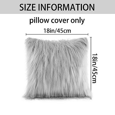 Plush Decorative Solid Throw Modern Bedroom Pillow Covers 2 Pcs 18" X 18"