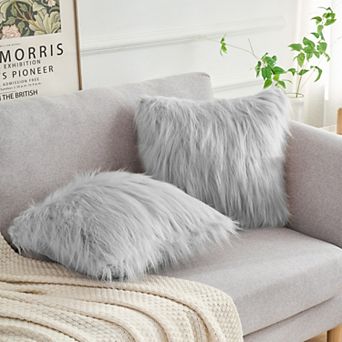 Plush Decorative Solid Throw Modern Bedroom Pillow Covers 2 pc 18" X 18"