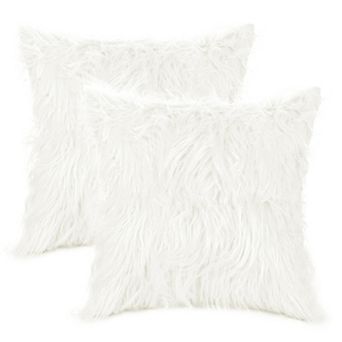 Plush Decorative Solid Throw Modern Bedroom Pillow Covers 2 pc 18" X 18"