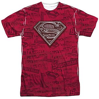 Superman Super Powers Short Sleeve Adult 100% Poly Crew T-shirt