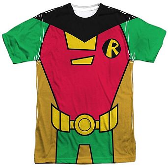Teen Titans Go Robin Uniform Short Sleeve Adult Poly Crew T-shirt