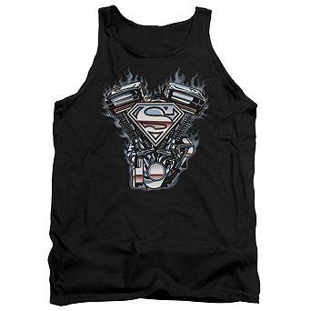 Superman V Twin Logo Adult Tank Top