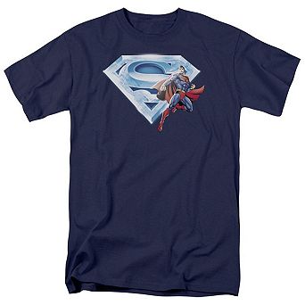 Superman Superman & Crystal Logo Short Sleeve Adult T-shirt