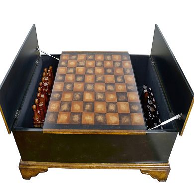 Afd Home Santa Lucia Ebony Chess Set Coffee Table