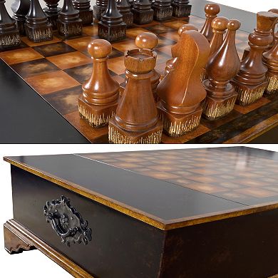 Afd Home Santa Lucia Ebony Chess Set Coffee Table