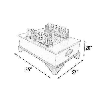 Afd Home Santa Lucia Ebony Chess Set Coffee Table