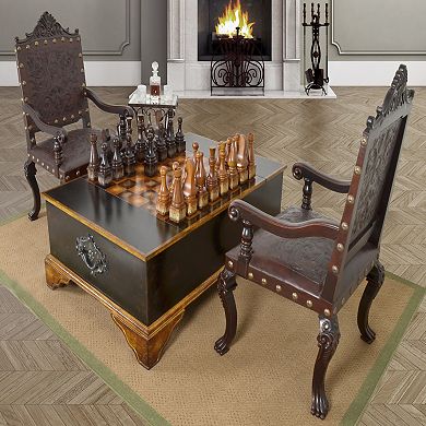 Afd Home Santa Lucia Ebony Chess Set Coffee Table