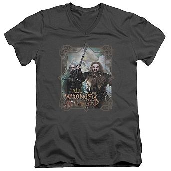 The Hobbit Wrongs Avenged Short Sleeve Adult V Neck T-shirt