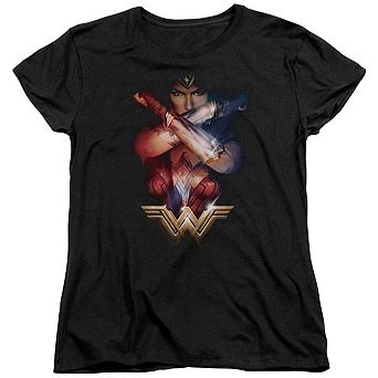 Wonder Woman Movie Arms Crossed Short Sleeve Womens T-shirt