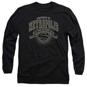 Superman University Of Metropolis Long Sleeve Adult T-shirt