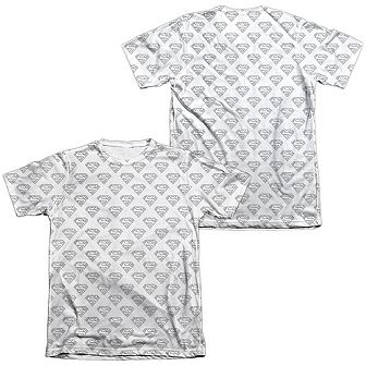 Superman Shields All Over Adult 65/35 Poly/cotton Short Sleeve T-shirt