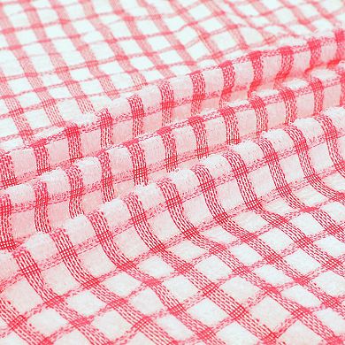 Kitchen Checked Cotton Washable Dish Cloth 6 Pcs 11" X 16"