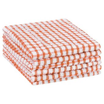 Kitchen Checked Cotton Washable Dish Cloth 6 pc 11" X 16"