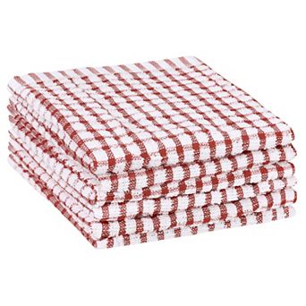 Kitchen Checked Cotton Washable Dish Cloth 6 pc 11" X 16"