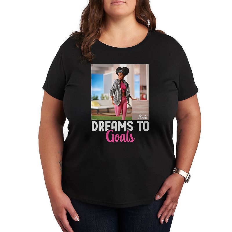 Plus Barbie® Let's Get Fit Graphic Tee, Women's, Size: 1XL, Black