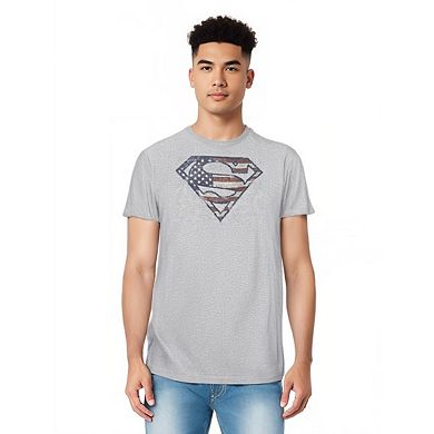 Superman War-torn Flag Short Sleeve Adult T-shirt