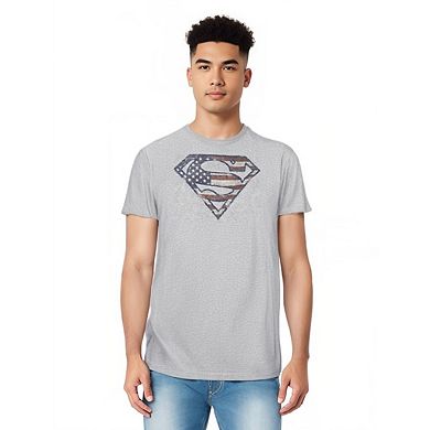 Superman War-torn Flag Short Sleeve Adult T-shirt