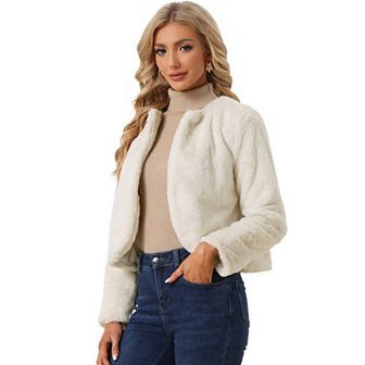 Winter Bolero For Women's Open Front Faux Fur Bolero Shrug