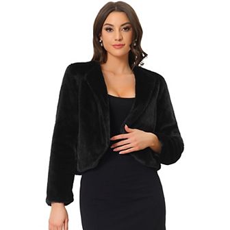 Winter Bolero For Women's Open Front Faux Fur Bolero Shrug