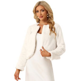 Winter Bolero For Women's Open Front Faux Fur Bolero Shrug