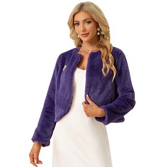 Winter Bolero For Women's Open Front Faux Fur Bolero Shrug