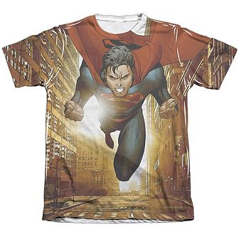 Superman Up Up City Sleeve T-shirt