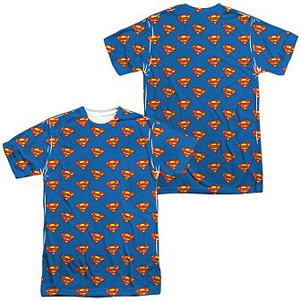 Superman Super All Over Short Sleeve Adult Poly Crew T-shirt