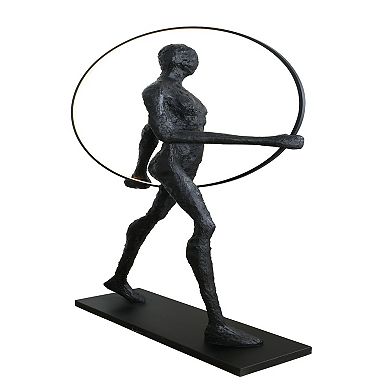 Afd Home Modern Black Statue With Hoop