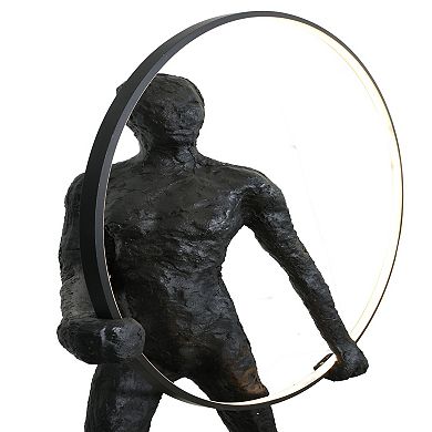 Afd Home Modern Black Statue With Hoop