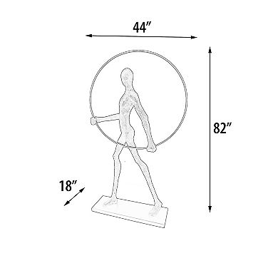 Afd Home Modern Black Statue With Hoop