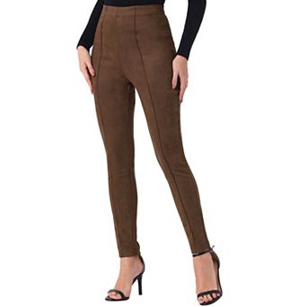 Womens' Velvet Elastic Waist Side Zipper Narrow Leg Casual Pants