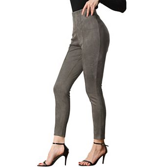 Womens' Velvet Elastic Waist Side Zipper Narrow Leg Casual Pants