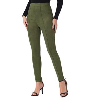 Womens' Velvet Elastic Waist Side Zipper Narrow Leg Casual Pants