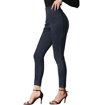 Womens' Velvet Elastic Waist Side Zipper Narrow Leg Casual Pants