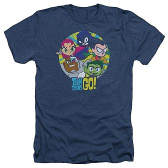 Teen Titans Go Go Go Group Adult Heather T-shirt